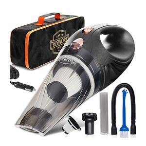 Car Vacuum Cleaner w/Attachments, 16 Ft Cord & Bag - Detailing Kit Essentials